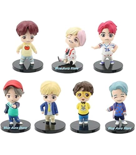 Buy Blue Aura BTS BT21 Set of 7 Action Toy FigureBig Size